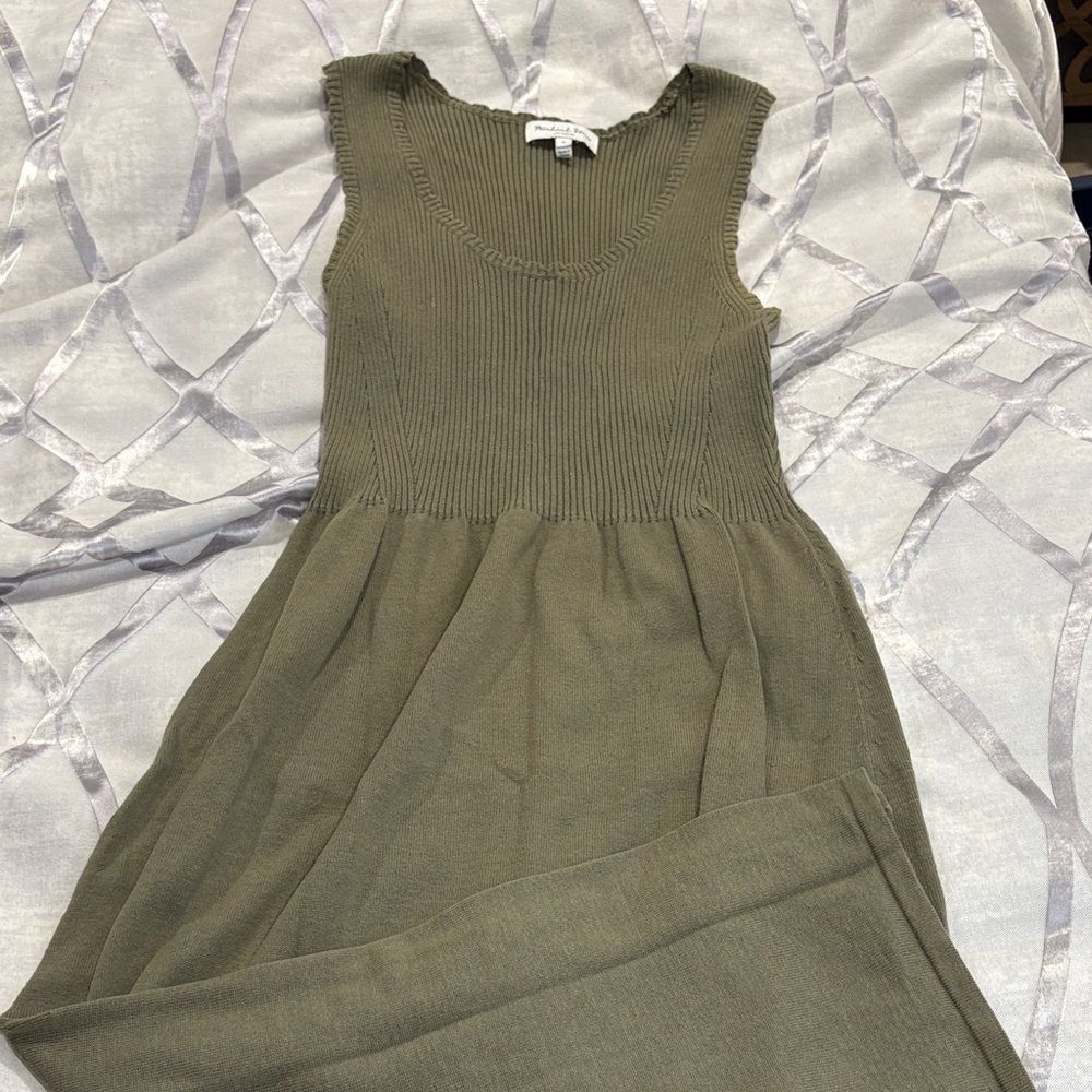 Michael Stars Olive Green Sleeveless Knit Kids Dress